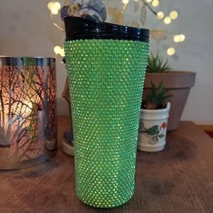 Rhinestone tumbler 16.5 Oz Green